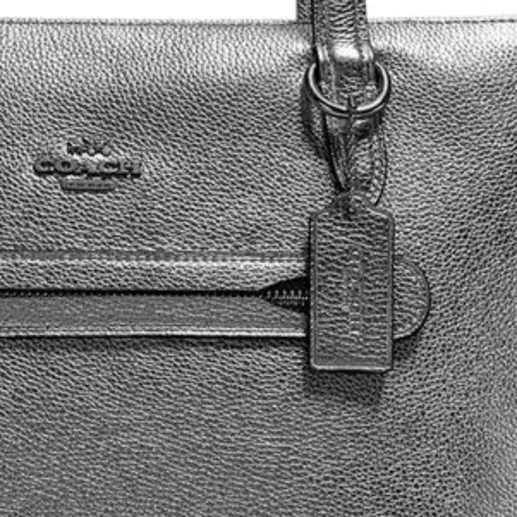 SOLD! Coach Taylor Tote in Metallic Pebble Leather - Picture 4 of 11